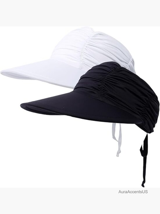 Wide Brim Visor Hat Adjustable UV Protection Summer Ponytail Hat for Beach Golf main image 6